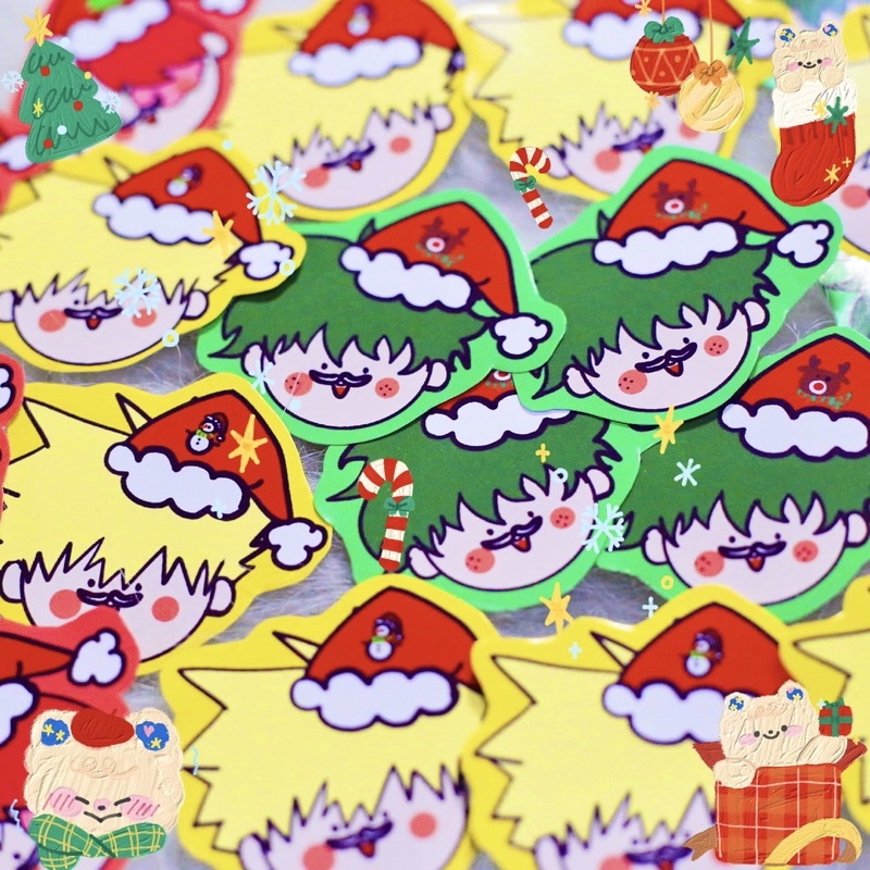 Set stickers Noel My Hero Academia / anime Học Viện Siêu Anh Hùng / Sticker , Hình dán trang trí Giáng sinh , Christmas
