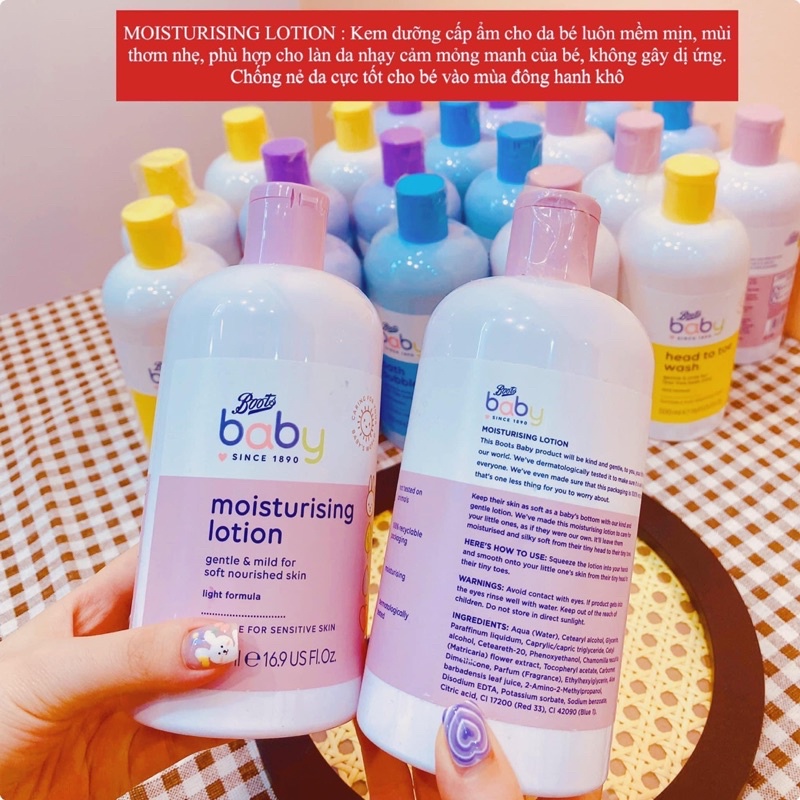 Kem Dưỡng Ẩm Cho Da Bé Baby Boots Moisturising Lotion 500ml