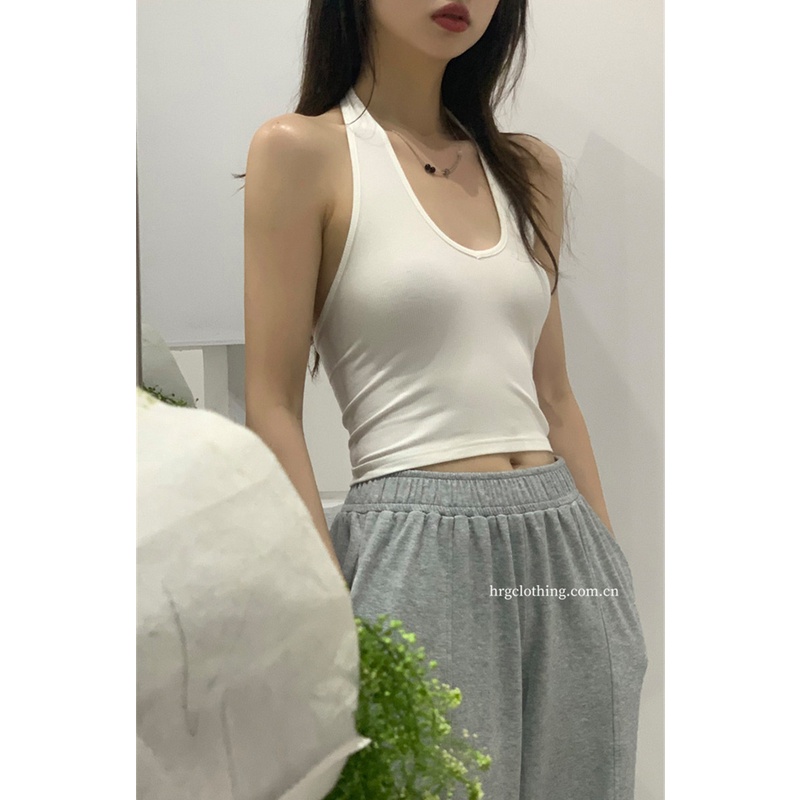NRVP Áo Tank Top Đơn Co Giãn Phong Cách Hàn Quốc Mới Với Đệm Lót