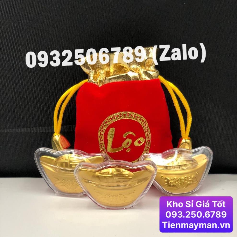 ⭐HÓT⭐ Thỏi Vàng Thần Tài Lộc kèm Túi Nhung Phúc Lộc may mắn, trưng bày biếu tặng, lì xì độc đáo