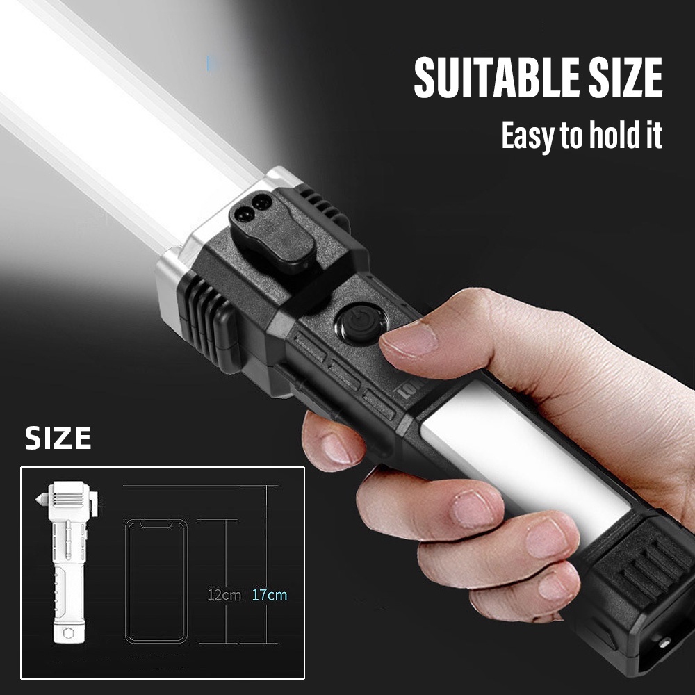 Đèn Pin LED COB Khẩn Cấp USB Di Động Đa Năng Chống Thấm Nước Có Thể Sạc Lại