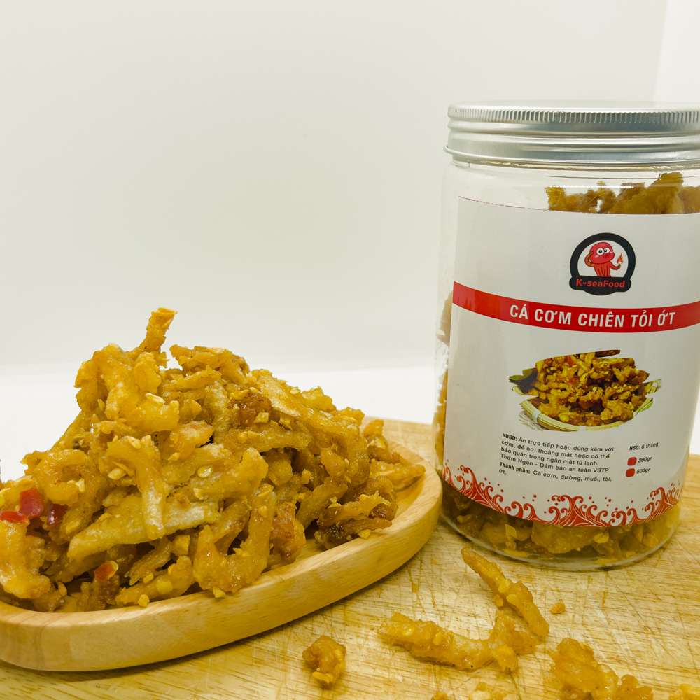 Cá cơm sấy giòn thơm ngon cay nhẹ 300g, cá cơm tỏi ớt ăn vặt đặc sản Nha Trang hộp