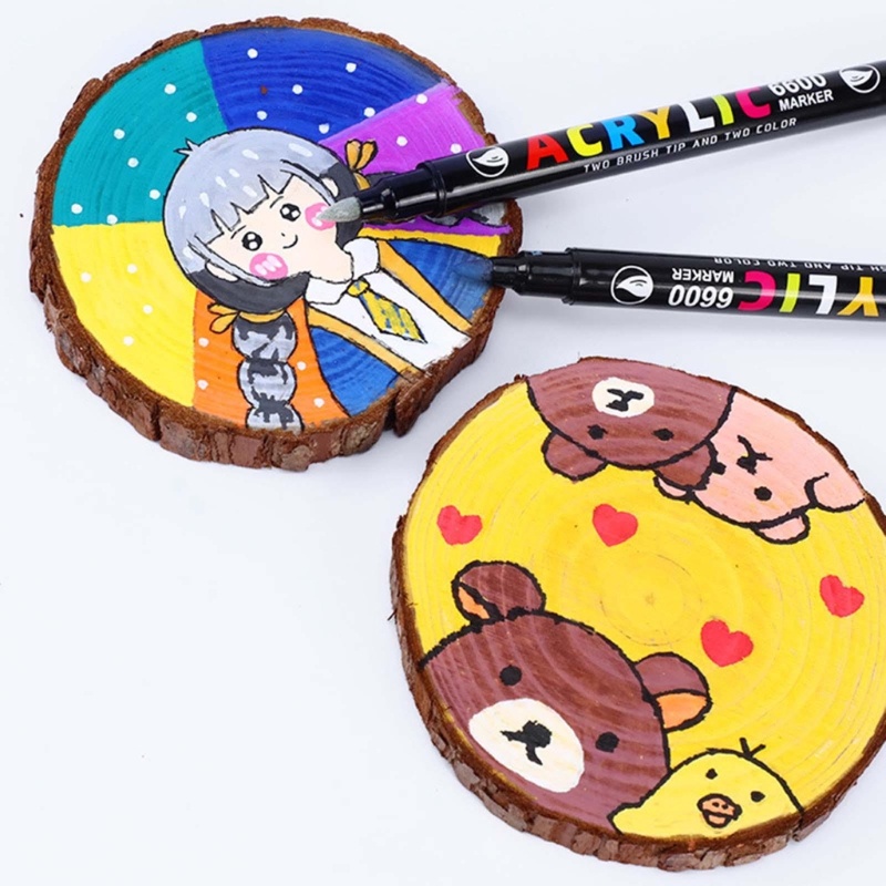 Wer Set 18 Bút Đánh Dấu acrylic Hai Đầu 36 Màu Nghệ Thuật Dành Cho album Ảnh diy