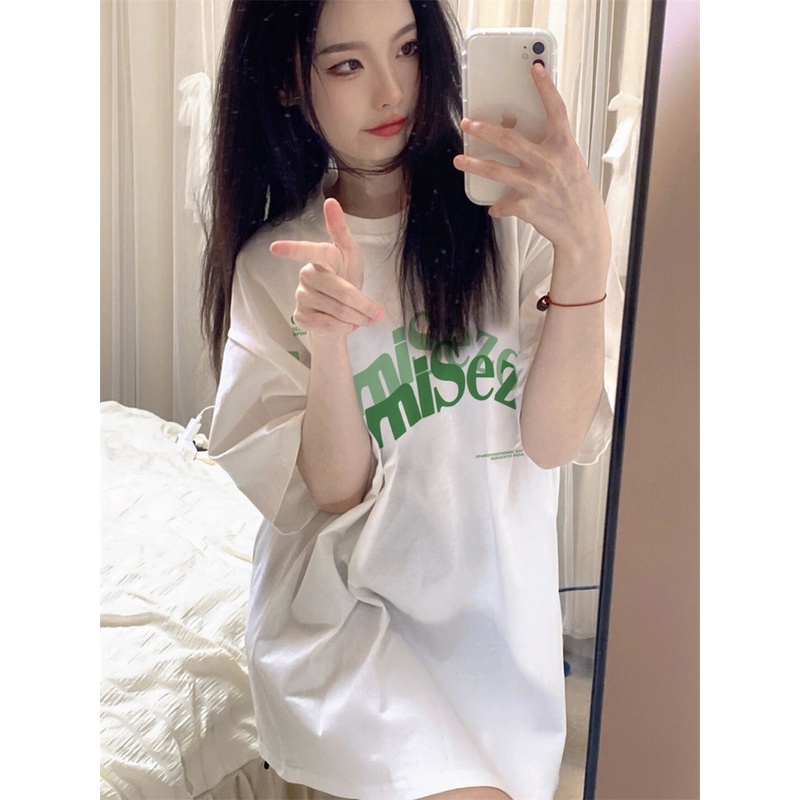 Áo Thun Ngắn Tay Dáng Rộng Thời Trang vintage Cho Nữ