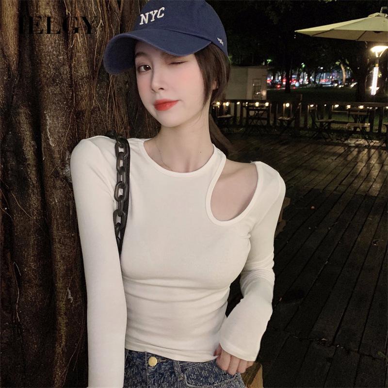 IELGY  IELGY Áo Thun Cổ Tròn Màu Trơn Thời Trang Dành Cho Nữ