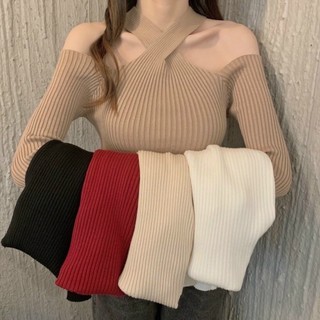 Áo kiểu nữ khoét vai chất thun gân dày mịn lyiemc