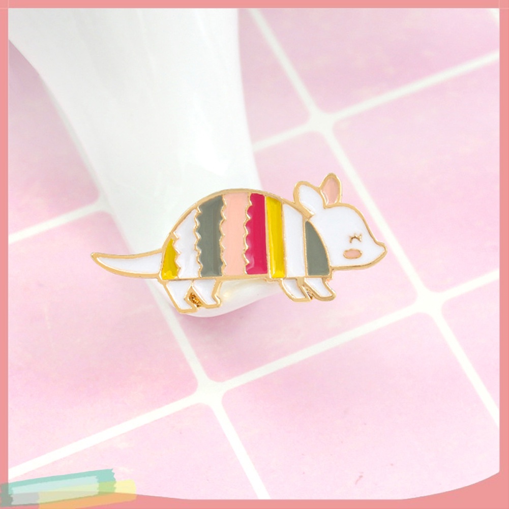 【LK】Cute Cartoon Rainbow Mouse Enamel Badge Lapel Brooch Pin Clothes Decor