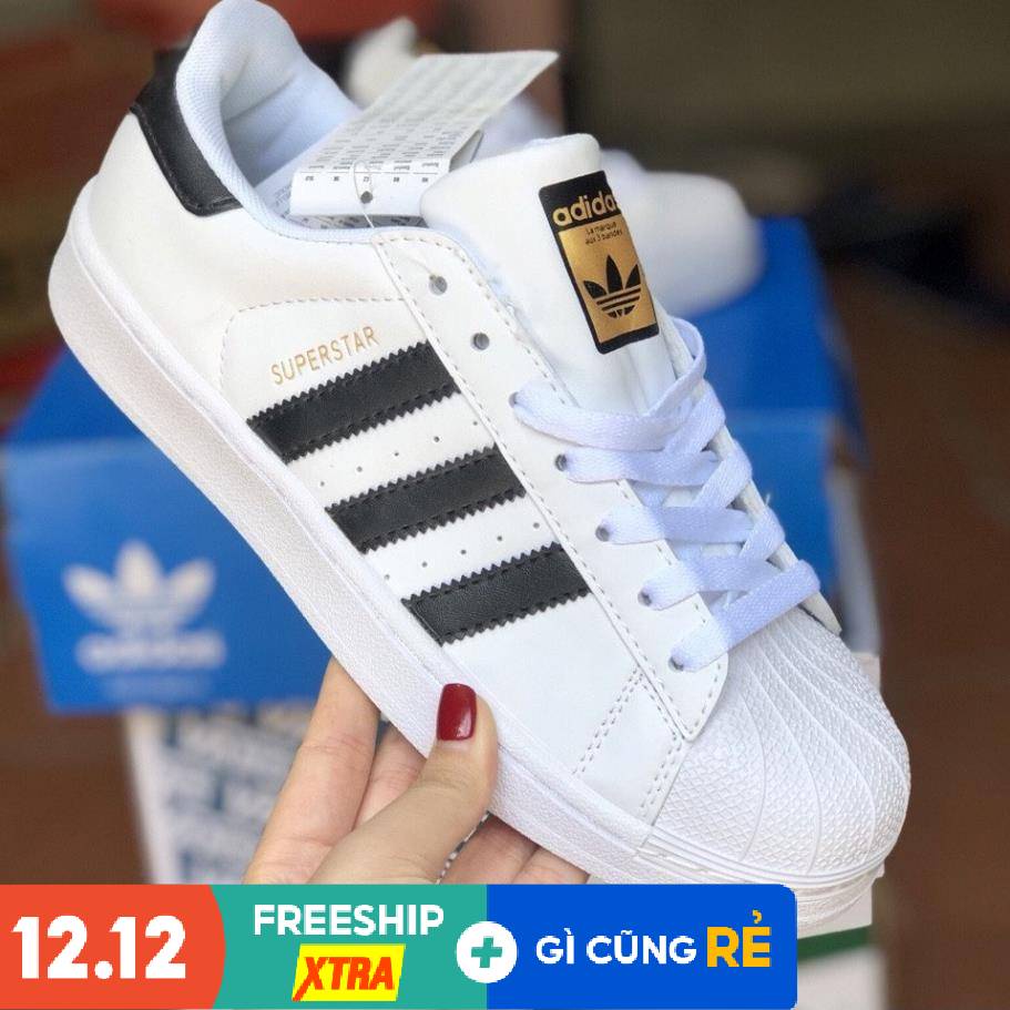 Giày Thể Thao Nam Nữ Adidas Superstar Sò Tem Vàng 11 Cao Cấp