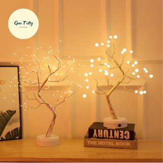 Đèn ngủ LED hình cây, đèn LED trang trí phòng ngủ decor (dùng Pin hoặc USB)