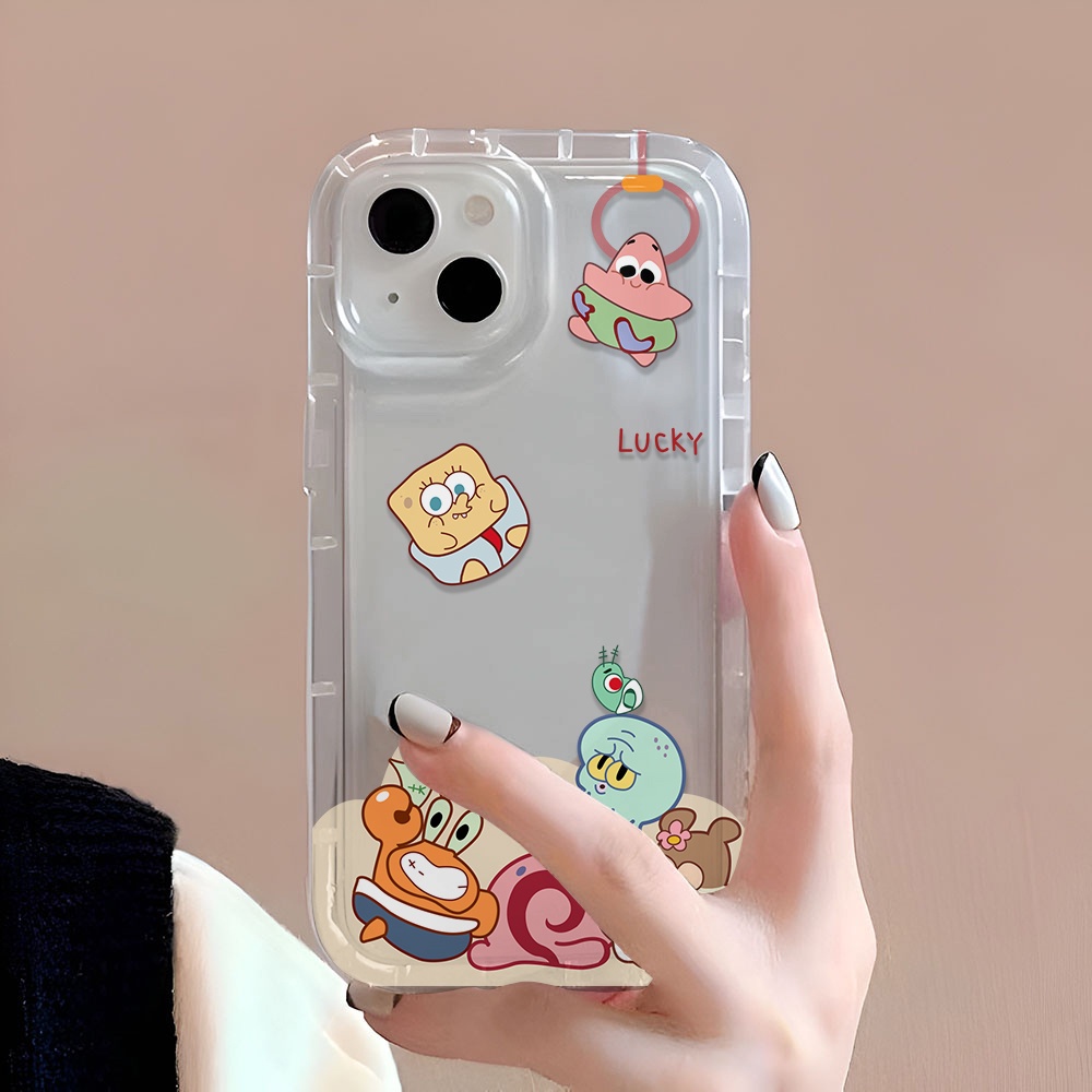 Ốp Điện Thoại Trong Suốt Hình SpongeBob Patrick Star Cho iphone 14promax 11 13 12 7Plus X XS Max