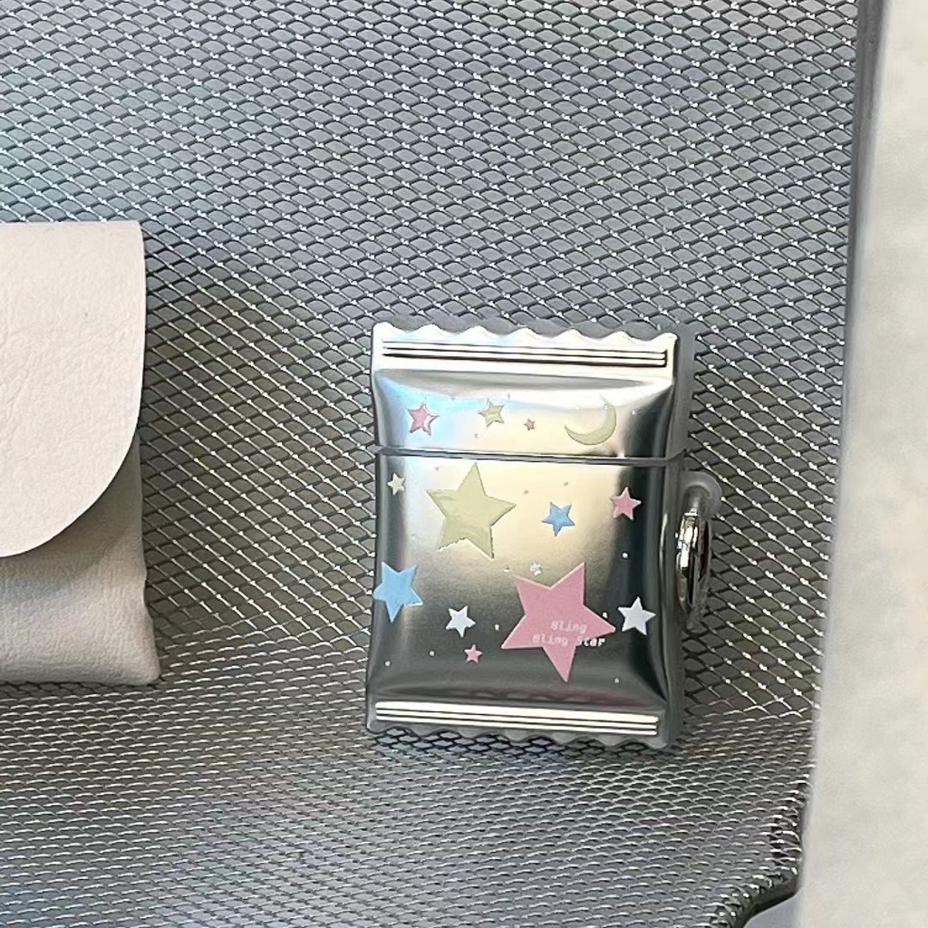 Vỏ Bảo Vệ Hộp Sạc Tai Nghe AirPods Pro2 2022 New 1 2 3 Pro Apple Không Dây Hình Kẹo / Ngôi Sao Màu Hồng / Bạc Có Móc Treo