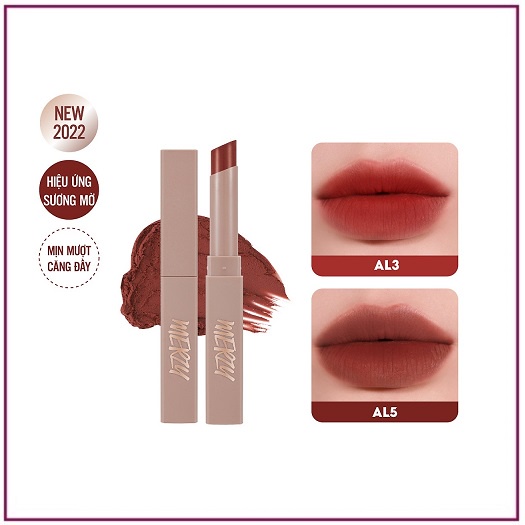 Son thỏi lì, mịn nhẹ Merzy Academia Cotton Lipstick 1.8g - Chip Cosmetic