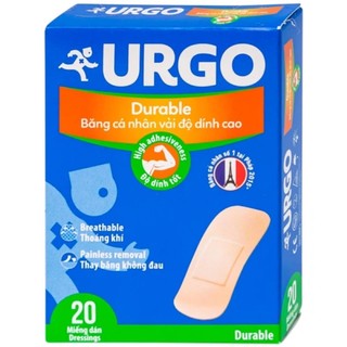 ✅ băng cá nhân vải urgo durable hộp 20 miếng