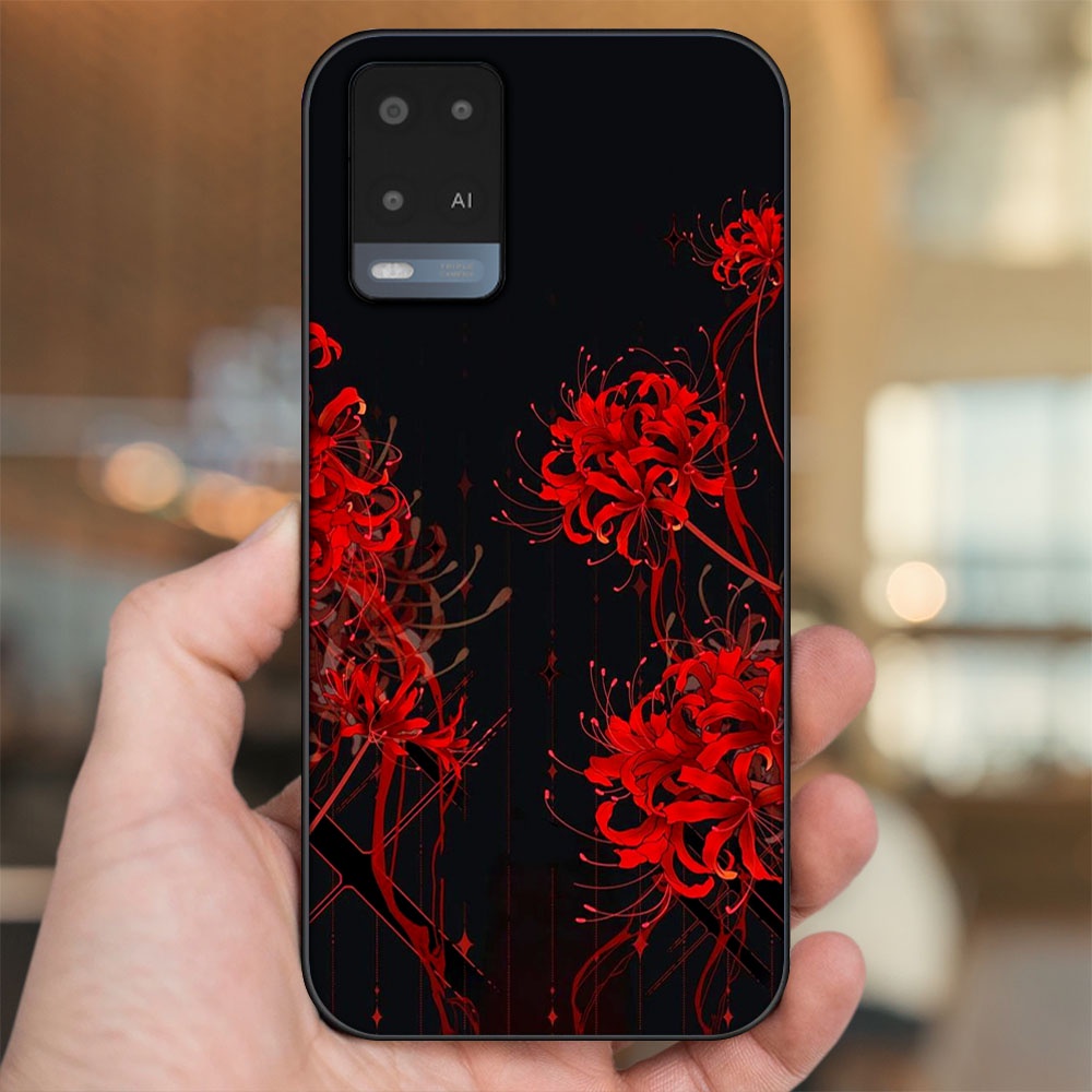 Ốp lưng Oppo A54 4G, A54 5G viền đen in hình Hoa Bỉ Ngạn Hoa Mạn Đà La