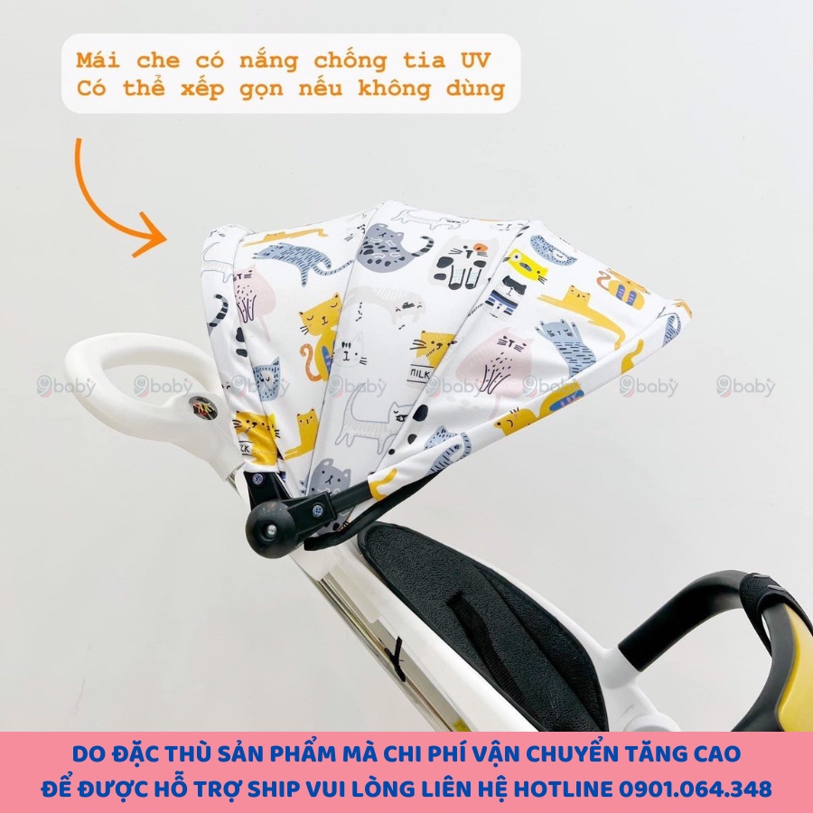 Xe đẩy đảo chiều  𝑭𝒓𝒆𝒆𝒔𝒉𝒊𝒑  Xe đẩy dạo chơi gấp gọn cho bé kèm đệm và mái che M8 mẫu con vật