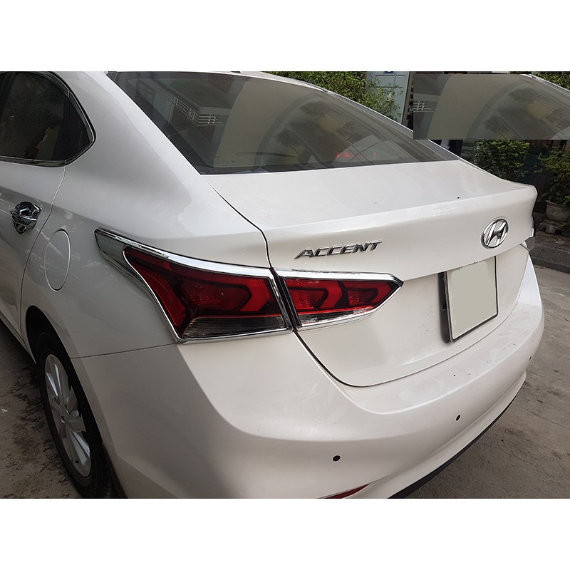 Ốp đèn hậu xe Hyundai Accent 2018-2023 mạ Crom sáng bóng, ốp xi mạ xe o to