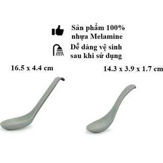 Muỗng cơm,canh nhựa Melamine vân cát xanh