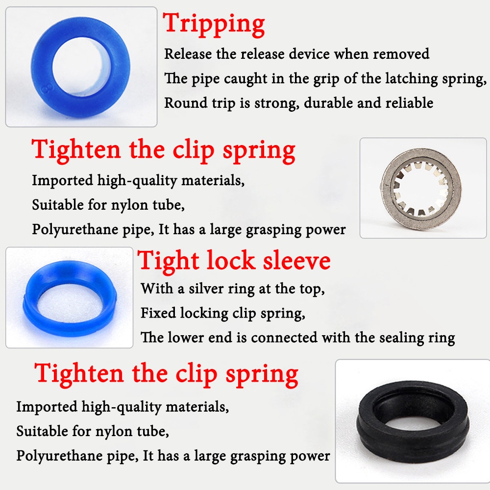 Khớp Nối Hai Chiều Bằng Nhựa PU4-16mm Chuyên Dụng van khí nén van xả khí nén