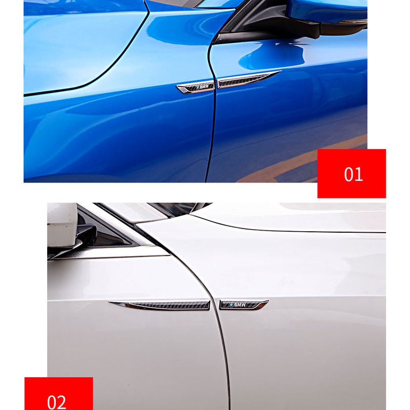 FENDER Bộ 4 Miếng Dán Sợi Carbon Trang Trí Lỗ Thông Khí Thân Xe Hơi BMW M X1 X3 X5 F10 F01 F11 F20 F30 E34 E36 E87 E39