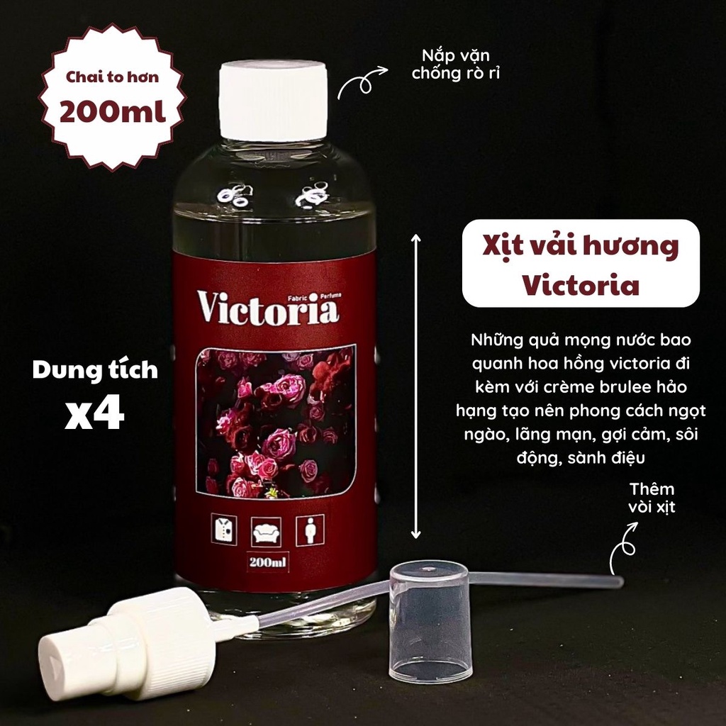 Xịt thơm vải khử mùi quần áo lưu hương lâu Fabric Perfume 200ml