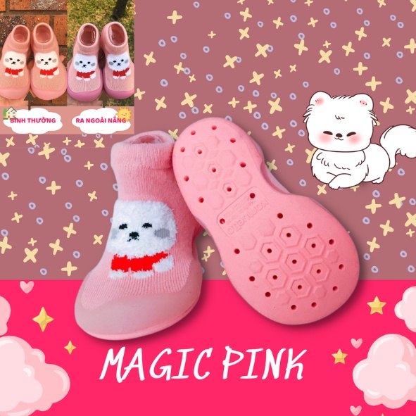 CHÍNH HÃNG GGOMOOSIN GIÀY TẬP ĐI CHO BÉ CƯNG-MAGIC PINK