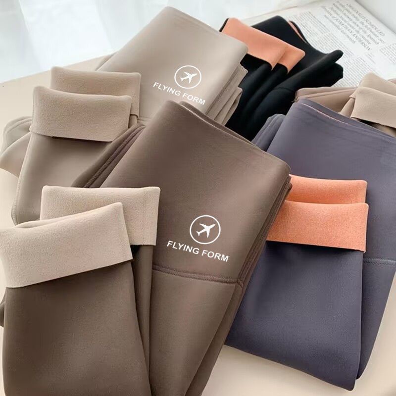 Quần Legging Bằng Da Cá Mập Lót Nhung Co Giãn Giữ Ấm Mùa Thu Đông Cho Nữ
