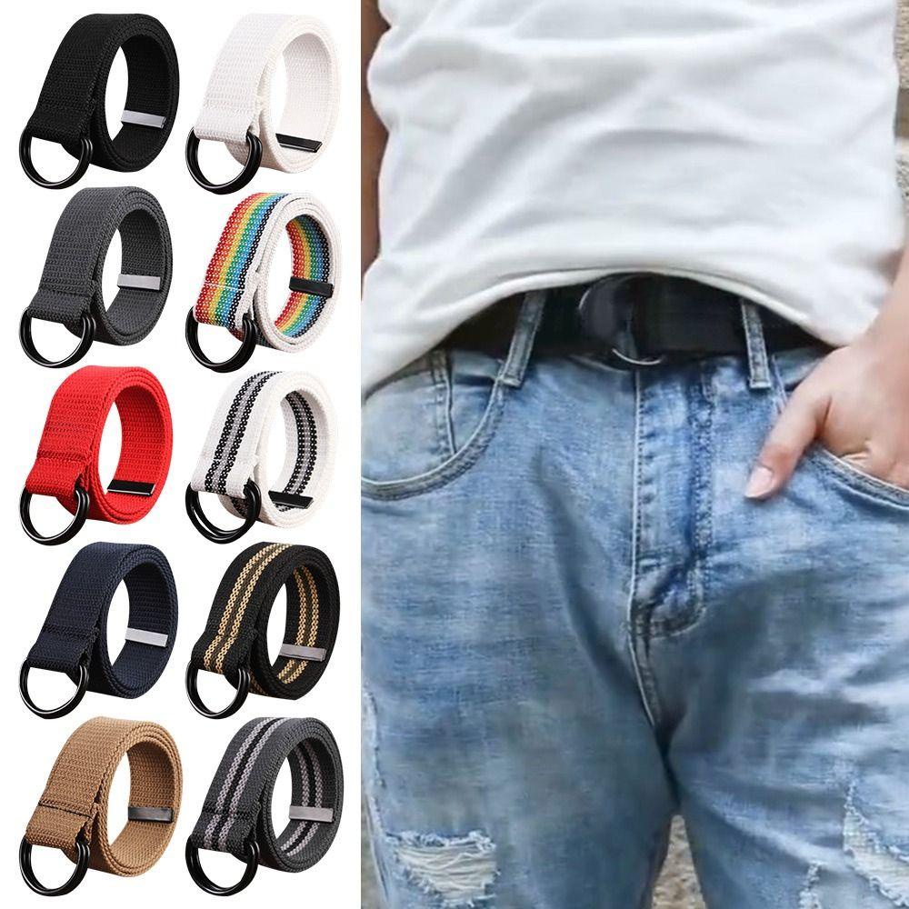 Thắt Lưng Bện Sợi Nylon Có Khóa Màu Đen Đơn Giản