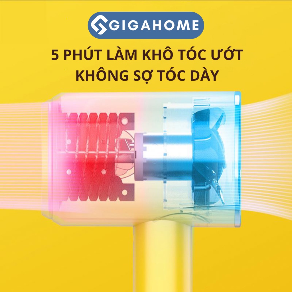 Máy Sấy Tóc Nóng Lạnh 3 Chế Độ Gió, 2 Chế Độ Sấy Hình Vịt Vàng GIGAHOME 10912