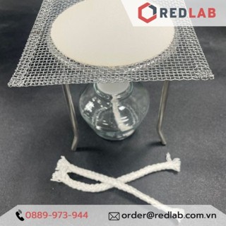 Combo bộ đun thí nghiệm gồm kiềng 3 chân inox, lưới nung amiăng, đèn cồn, 1 tim đèn dự phòng