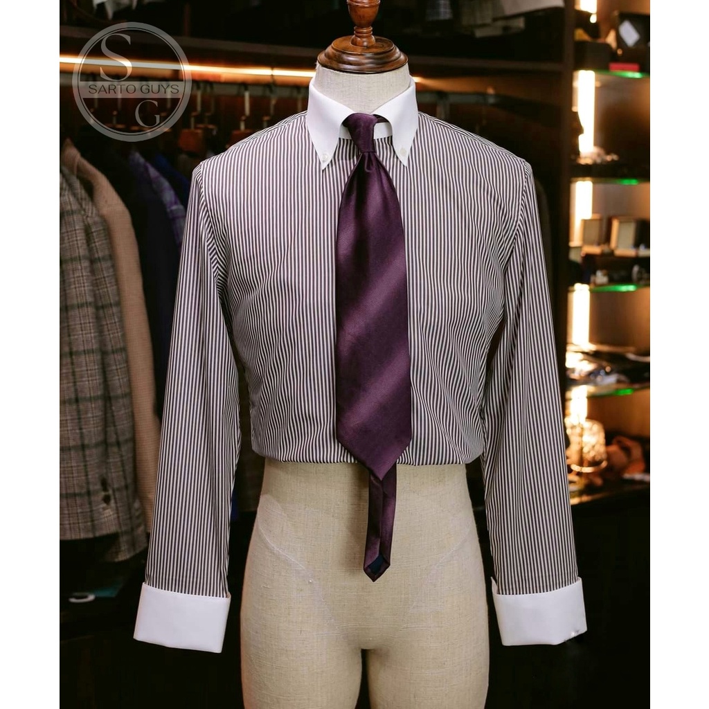 Áo sơ mi nam cao cấp SARTO GUYS kiểu dáng winchester, cổ Pin Collar cổ tay măng séc đúp lịch lãm, chỉn chu và ấn tượng
