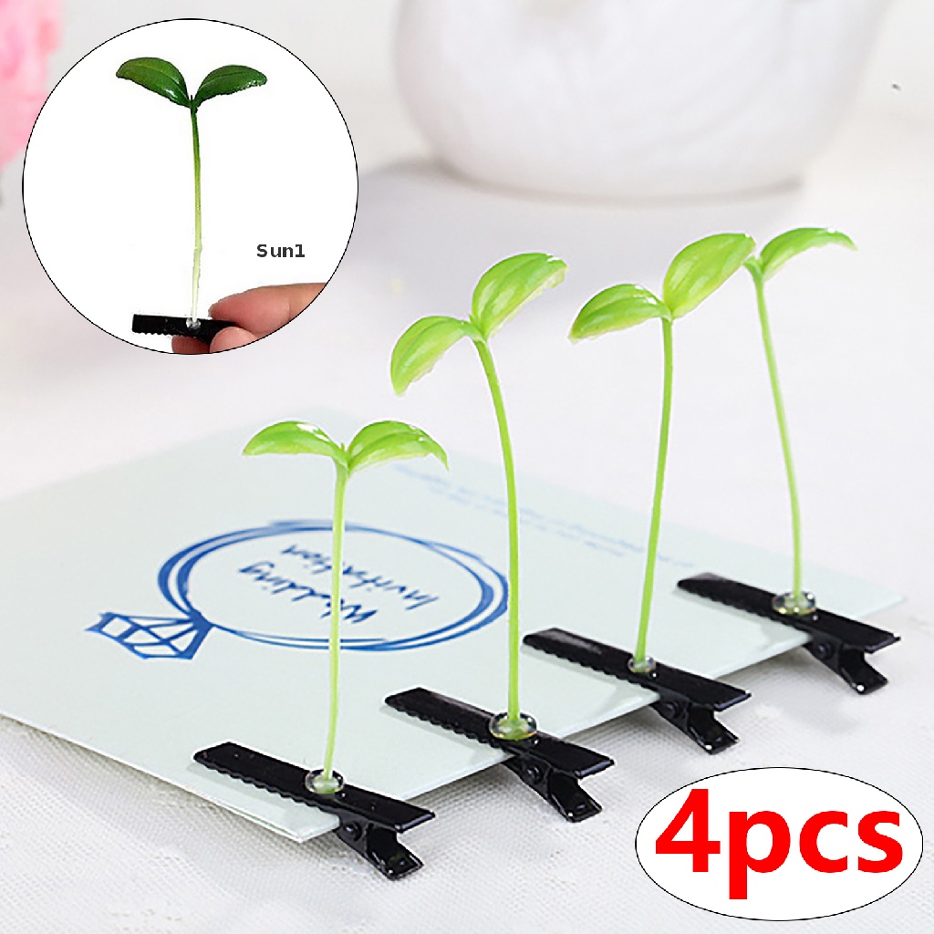 Set 4 Kẹp Cỏ Hình Bông Hoa / Nấm Thời Trang Unisex Sun1 &gt;