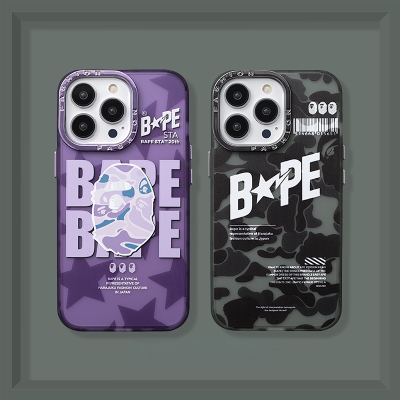 Ốp Điện Thoại Cứng Mạ Điện Họa Tiết BAPE Cho iphone 14 / 13 / 12 Pro max / 13Pro / 12Pro / 12 / iphone 11