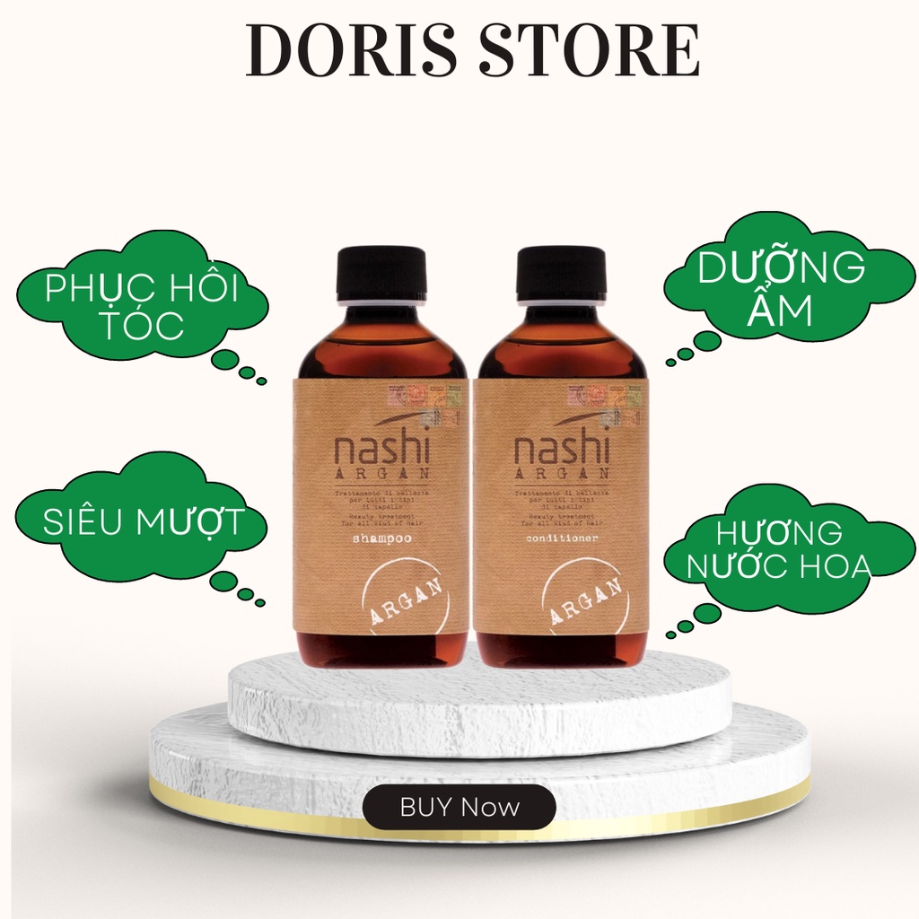 NASHI ARGAN- CẶP DẦU GỘI DẦU XẢ DƯỠNG ẨM PHỤC HỒI NASHI ARGAN 200ML