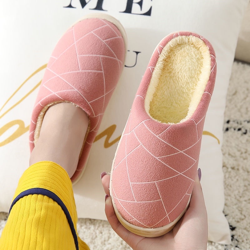 Dép bông đi trong nhà mùa đông dép lông đế cao su ấm áp nhẹ nhàng êm ái