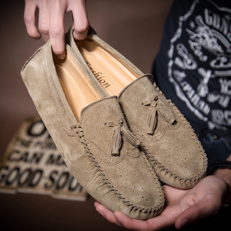 Giày Lười Da Lộn Phong Cách Hàn Quốc Thời Trang Cho Nam