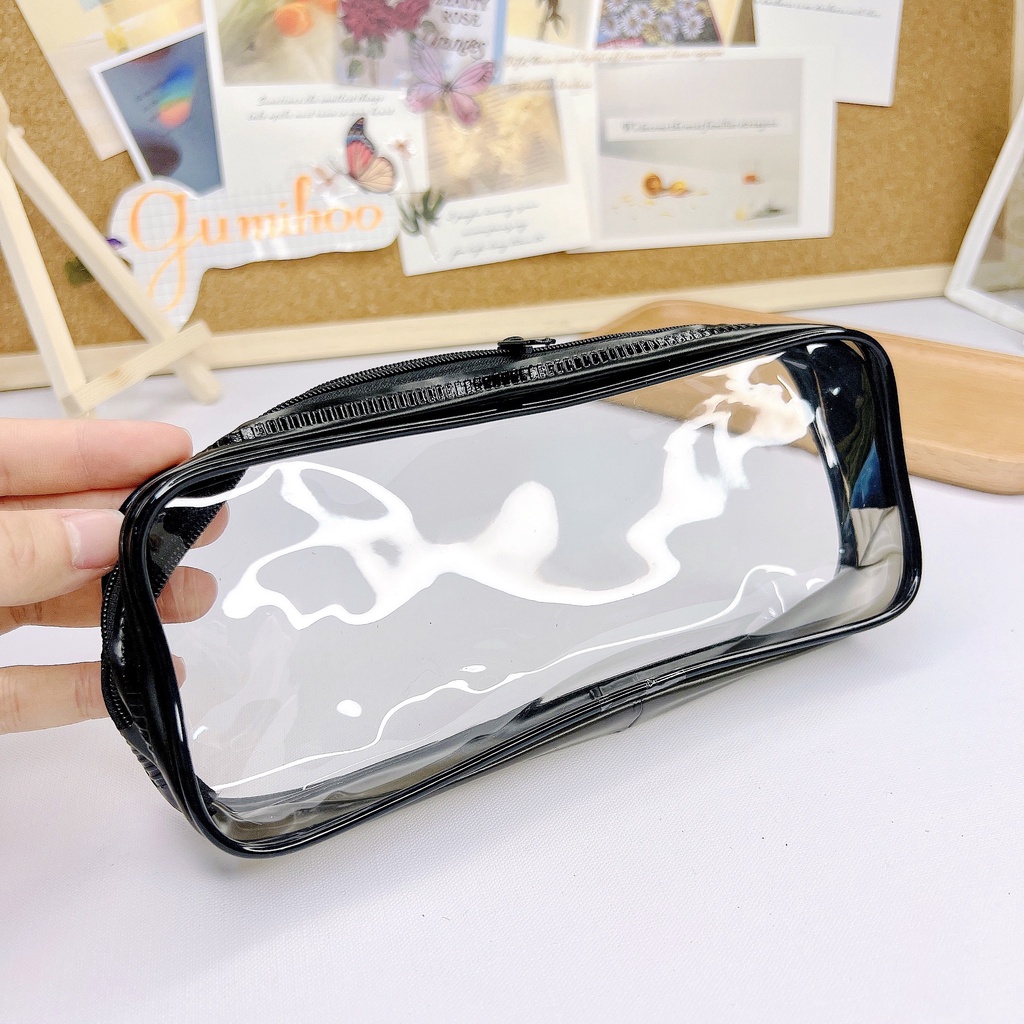 Hộp đựng bút chì PVC túi đựng bóp viết bằng nhựa trong suốt túi lưu trữ Gumihoo