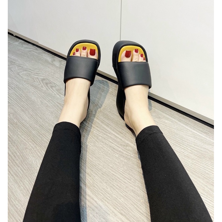 Dép xuồng 7cm quai ngang da trơn đế răng cưa nhiều màu xinh xắn êm chân hàng fullbox xịn đẹp Letty
