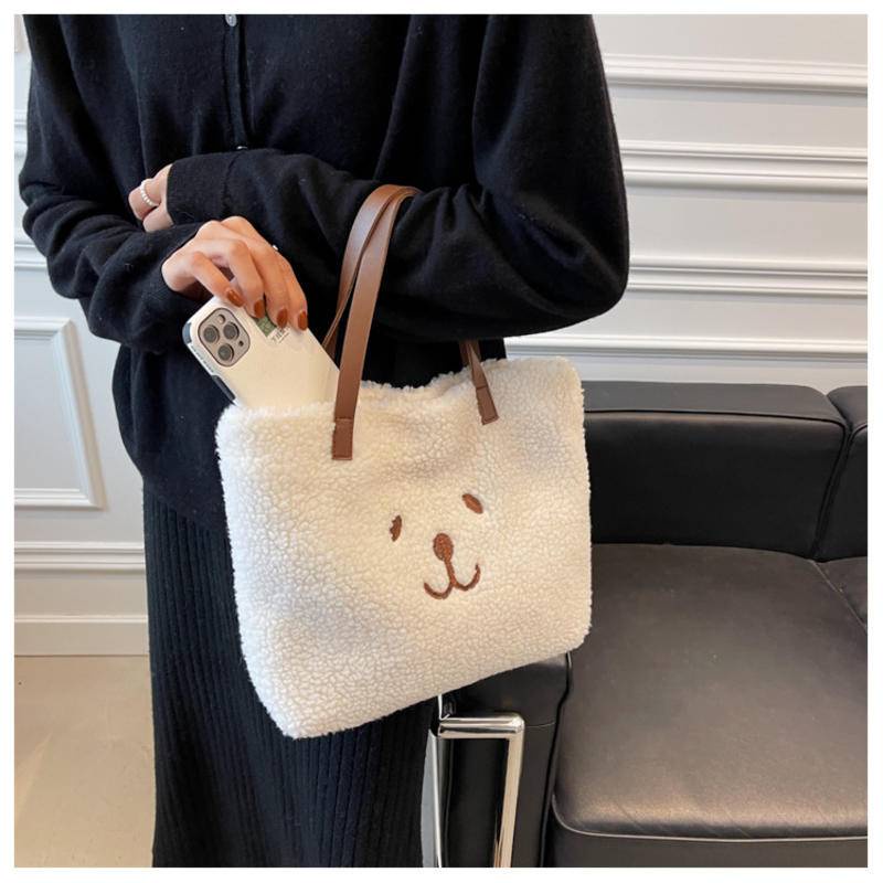 Túi Xách Lông Nhung Kiểu Dáng Đơn Giản Xinh Xắn Dành Cho Nữ