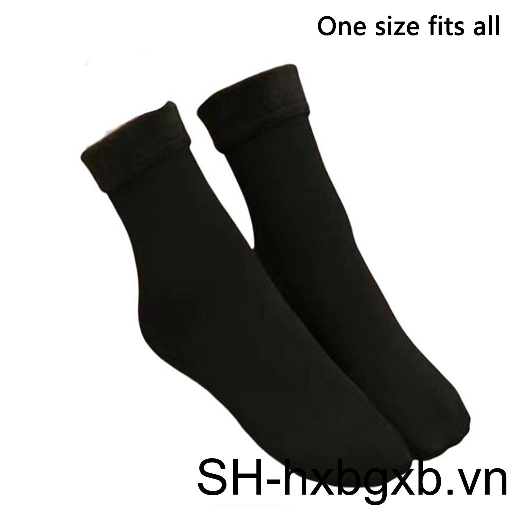 1 Đôi Vớ Nhung Giữ Ấm Mềm Mại Co Giãn Màu Trơn Thời Tiết Lạnh Thoải Mái Dành Cho Nam Nữ [hxbgxb]