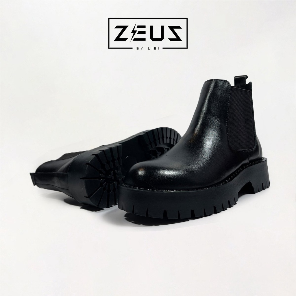 Giày Chelsea Boots Nam Cao Cấp, Chất Liệu Da Bò, Đế Cao Su Đúc Nguyên Khối, Tăng Chiều Cao 3-5cm