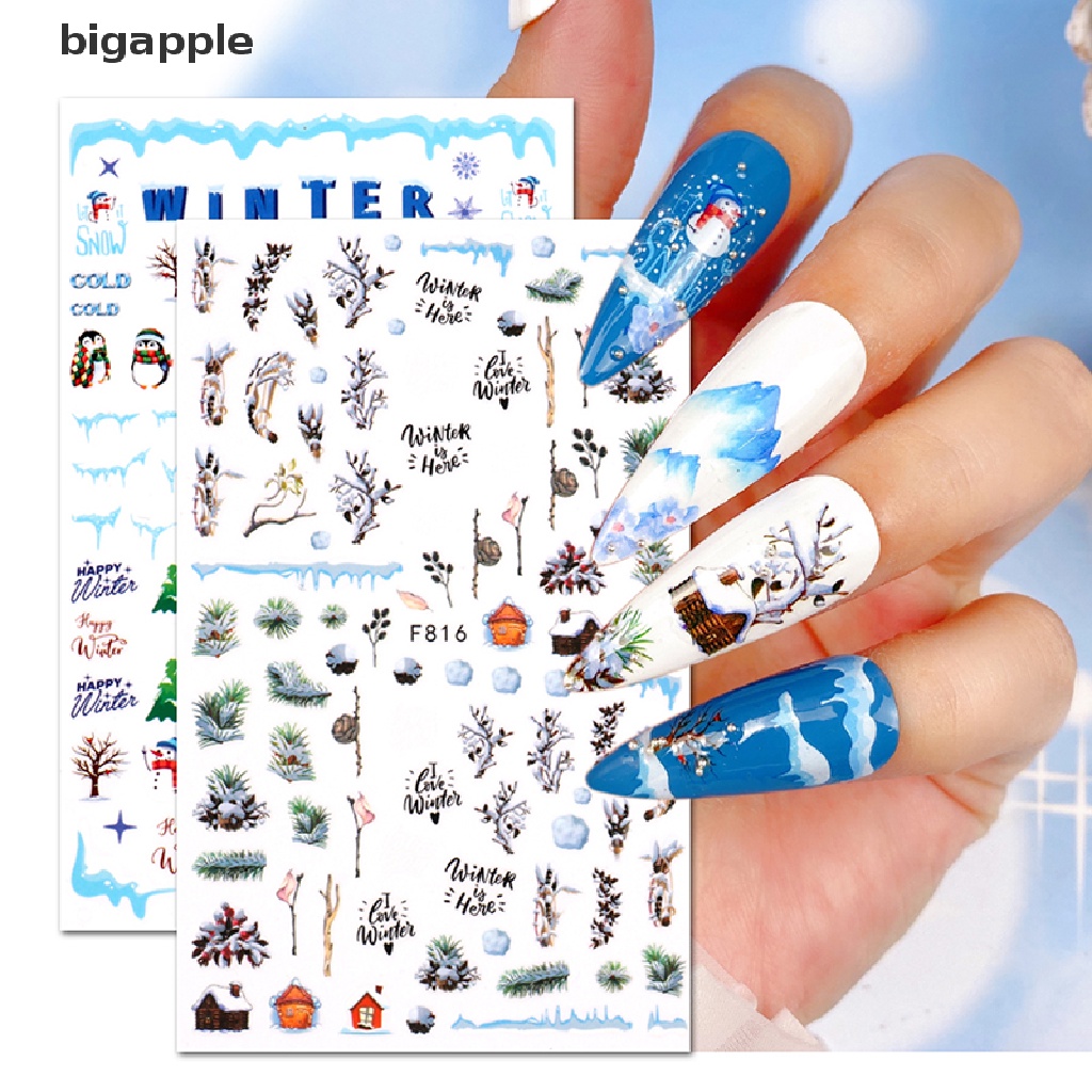 1 Tờ Sticker Dán Móng Tay Chủ Đề Giáng Sinh