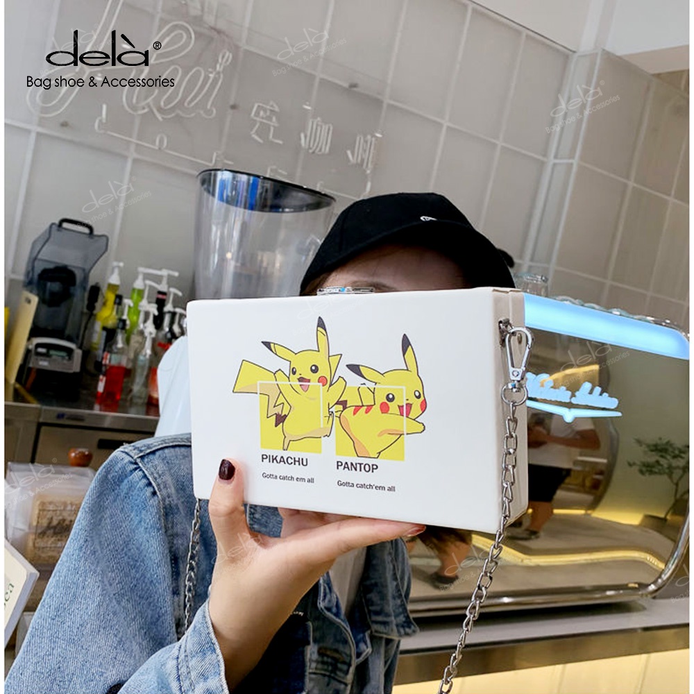 Dela Túi Hộp Đeo Chéo Vai Họa Tiết Hoạt Hình Thời Trang