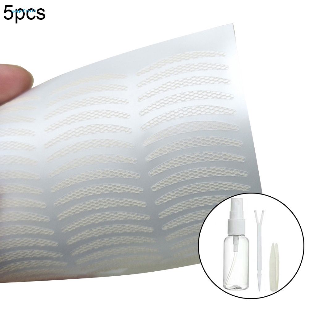 Set 5 Miếng Dán Kích Mí Vô Hình Kèm Chai Xịt Và Nhíp