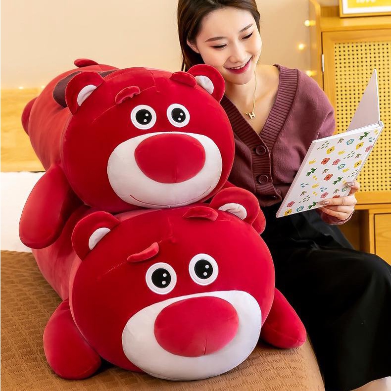 Gấu bông Lotso dâu đỏ , thú nhồi bông lotso màu đỏ siêu to đáng yêu
