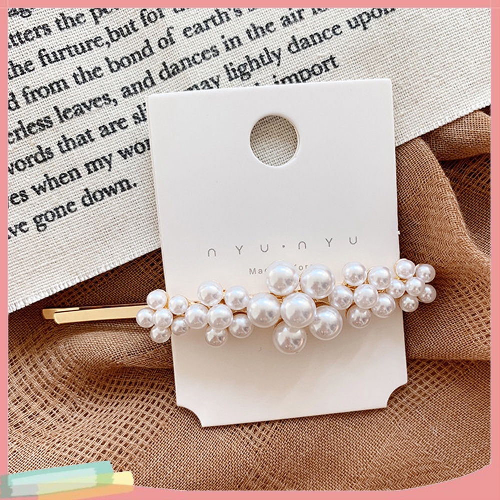 Kẹp tóc đính ngọc trai giả vintage cho nữ