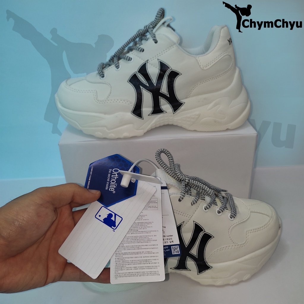 Giày Thể Thao MLB NY Cao Cấp Nam, Nữ Sneaker Màu Trắng V390 Vayne Sneaker
