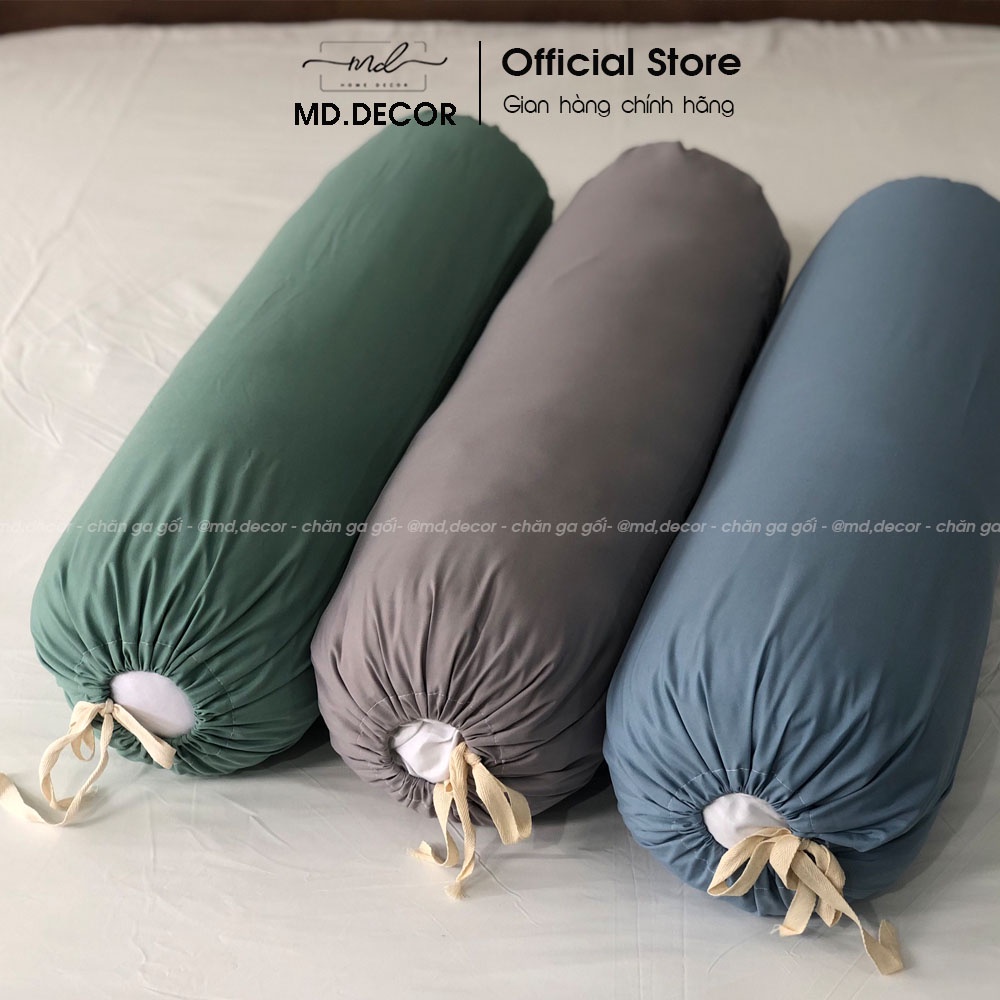 Vỏ Gối Ôm Cotton Tici MD.Decor- Bedding kích thước 35x100cm Lồng Được Ruột Đơn Màu Sang Trọng