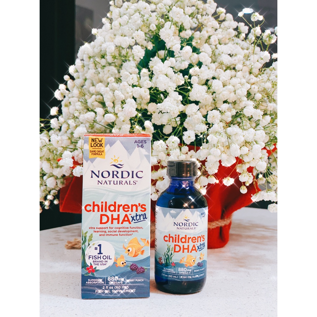 Siro DHA Nordic Xtra Children Nordic Naturals cho bé từ 1 tuổi hương berry 60ml