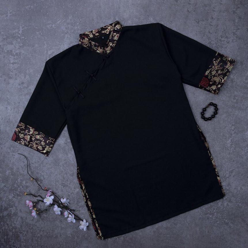Áo sơ mi Shanghai unisex nam nữ có hình  - Áo dài cách tân nam nữ