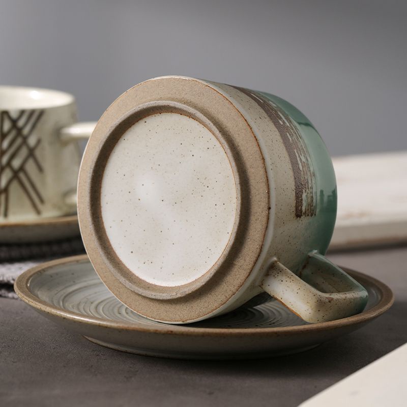 Bộ Tách Uống Trà / Cà Phê Bằng Đá Cao Cấp Phong Cách Retro Nhật Bản